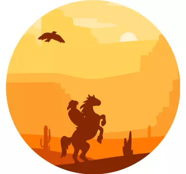 T-shirt aventura de cowboy ao pôr do sol - TenStickers