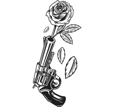 T-shirt símbolo da paz com pistola rosa - TenStickers