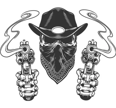 Caveira de cowboy e t-shirt bandana - TenStickers