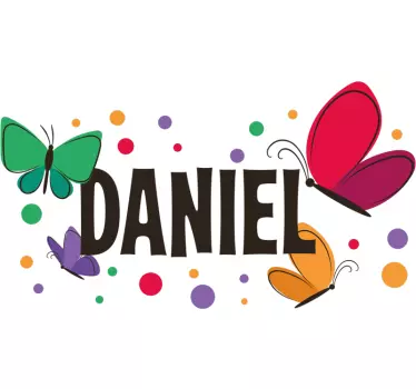 T-shirt personalizável borboleta vibrante nome - TenStickers