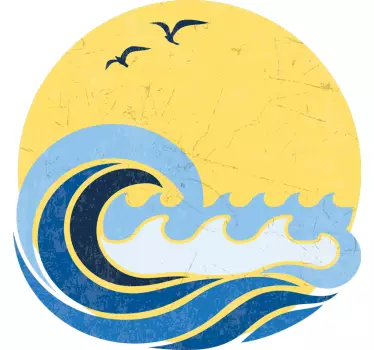 T-shirt sol e onda de praia - TenStickers