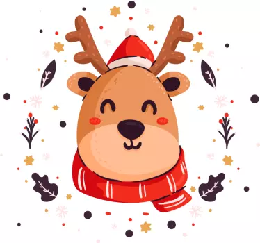Moletom rosto de rena alegre - TenStickers