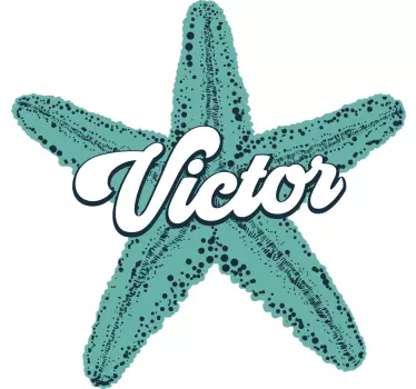 T-shirt personalizável estrela-do-mar com nome victor - TenStickers