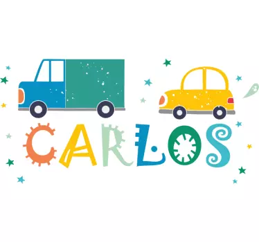 T-shirtinfantil personalizada para carro e caminhão - TenStickers