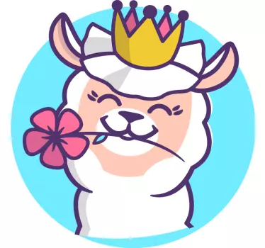 Alpaca com flor coroa T-shirtinfantil - TenStickers