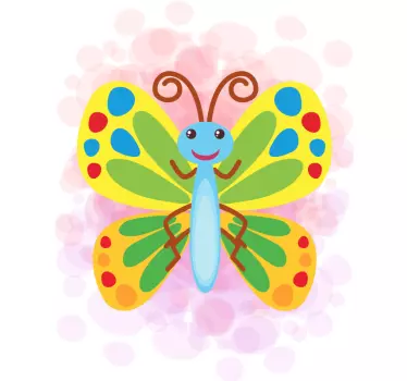 T-shirt bebé borboleta colorida e linda - TenStickers