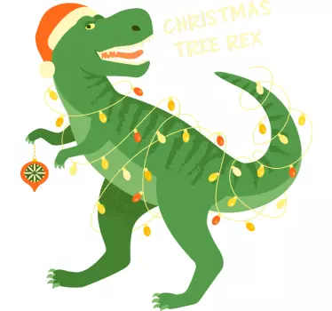 Camisetas árvore rex dino natal - TenStickers