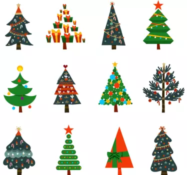 T-shirt natal Árvores festivas alegres - TenStickers
