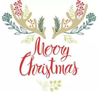 T-shirt natal chifres de rena florais - TenStickers