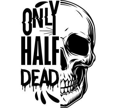 t-shirt de halloween com caveira meio morta - TenStickers
