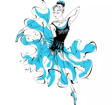T-shirt estilo artístico de bailarina - TenStickers