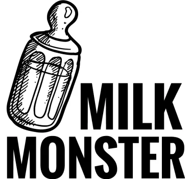 Pai e filho monstro de cerveja e leite combinando camisas - TenStickers