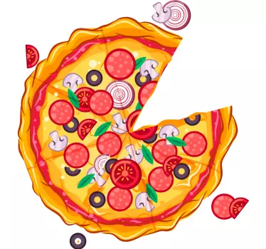 Fatia de pizza pai e filho combinando camisas - TenStickers
