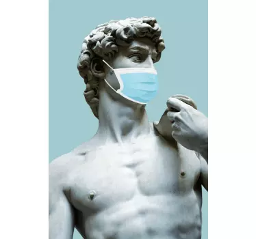 T-shirt estátua usando máscara - TenStickers