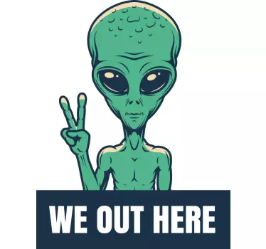 T-shirt sinal de paz alienígena - TenStickers