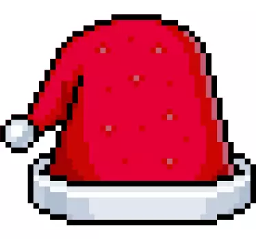 T-shirt natal com chapéu de papai noel pixelado - TenStickers