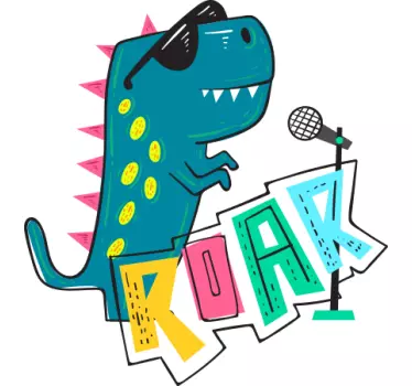 T-shirt crianças dinossauro legal cantando - TenStickers