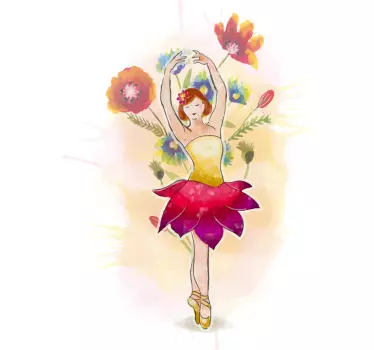 T-shirt bebé dança das flores de ballet - TenStickers