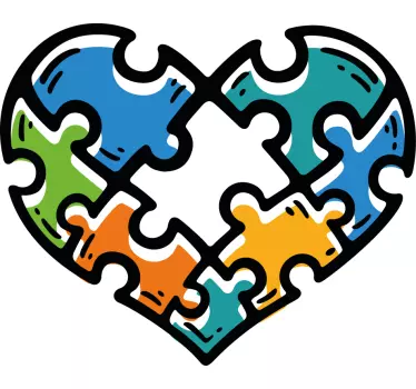 Quebra-cabeça T-shirtmãe e filha coração - TenStickers