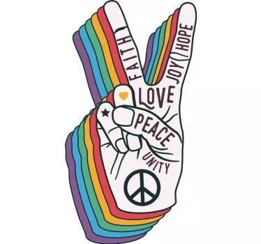 T-shirt do sinal da paz e do amor - TenStickers