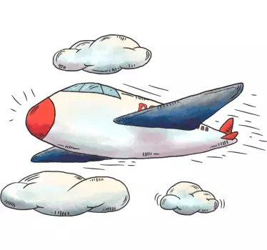 T-shirtde criança de avião nariz vermelho - TenStickers