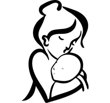 T-shirt simples com contorno vermelho para o dia das mães - TenStickers