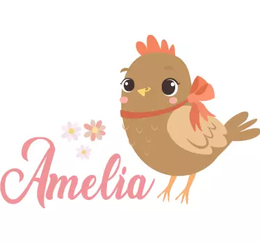 T-shirt bebé pintinho marrom com nome - TenStickers