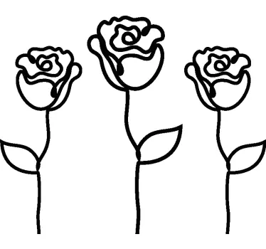 T-shirt trio de botões de rosa minimalista - TenStickers