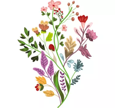 t-shirt com plantas de flores em cores diferentes - TenStickers