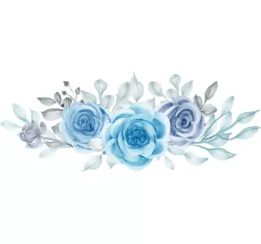 T-shirt com desenho de flor azul - TenStickers