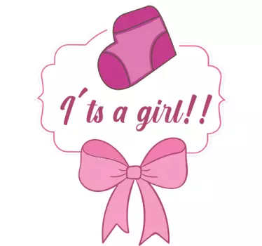 Chá de bebê feminino com t-shirt de bebê com nome - TenStickers