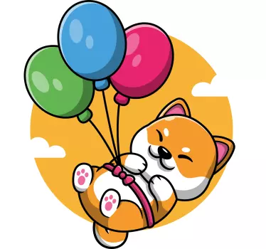 T-shirt crianças cachorrinho fofo com balões - TenStickers