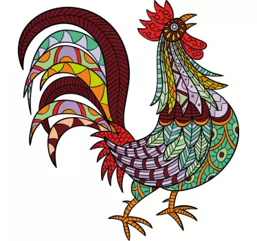 T-shirt crianças com estampa de galo colorido - TenStickers