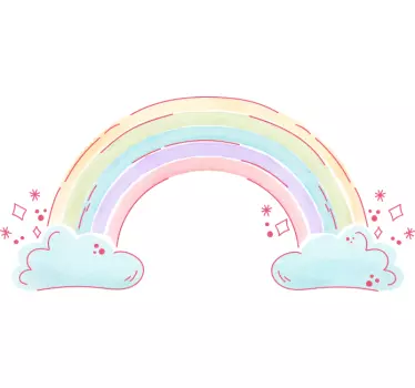 Arco-íris sobre as nuvens e o céu t-shirts para bebés - TenStickers