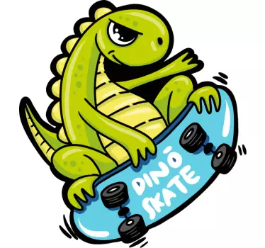 T-shirt crianças bebê dinossauro skate - TenStickers