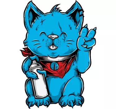 T-shirt personagem gato azul - TenStickers