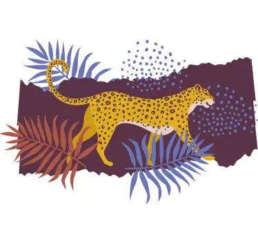 T-shirt estilo floresta com leopardo encantador - TenStickers