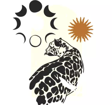 t-shirt de leopardo preto sob a lua - TenStickers
