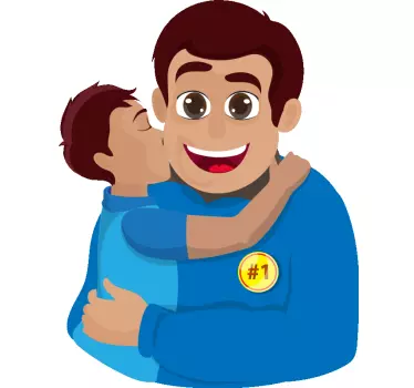 T-shirt pais e filhos pai feliz abraçando filho - TenStickers