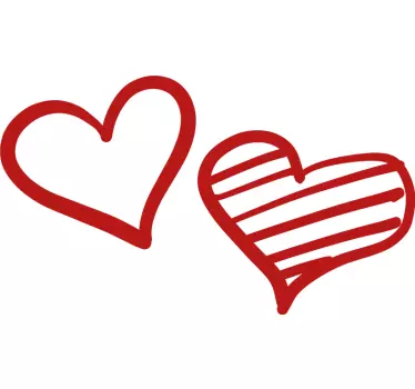 Coração de corações vermelho combinando camisas para casais - TenStickers