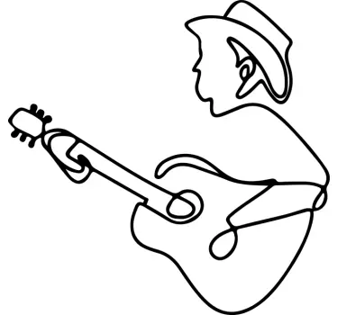 T-shirt guitarrista de linha contínua - TenStickers