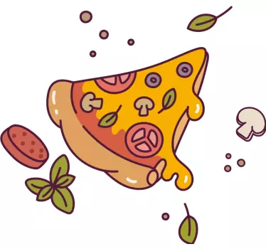 Pizza com uma fatia faltando pai e filho combinando camisas - TenStickers