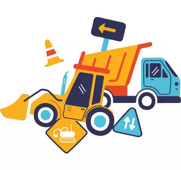 T-shirtinfantil de canteiro de obras de desenho animado - TenStickers
