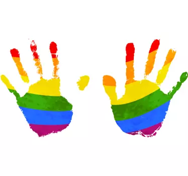 T-shirt da bandeira das mãos do conceito do dia do orgulho - TenStickers