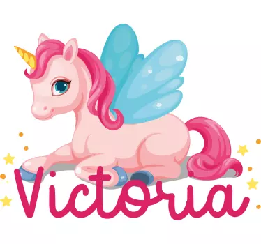 T-shirtengraçada rosa feliz unicórnio infantil - TenStickers