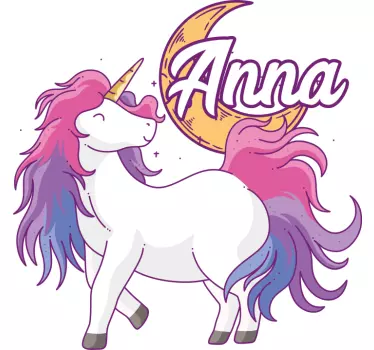 T-shirt bebé com personalização de nome de unicórnio - TenStickers