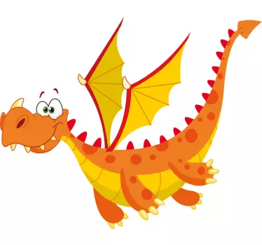 T-shirt crianças dragão cartoon alegre - TenStickers