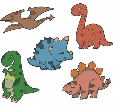 T-shirt crianças com ilustrações de dinossauros fofos - TenStickers