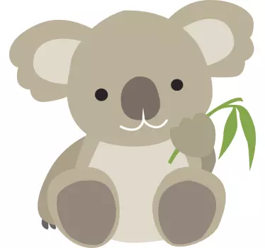T-shirt bebé adorável coala segurando folha - TenStickers