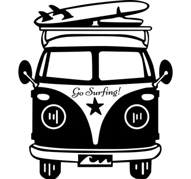 t-shirt cartoon hippie van - TenStickers